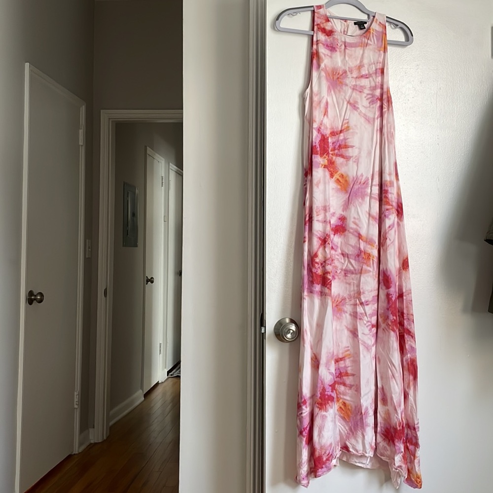 Ann Taylor tie dye halter dress in juicy watermelon
